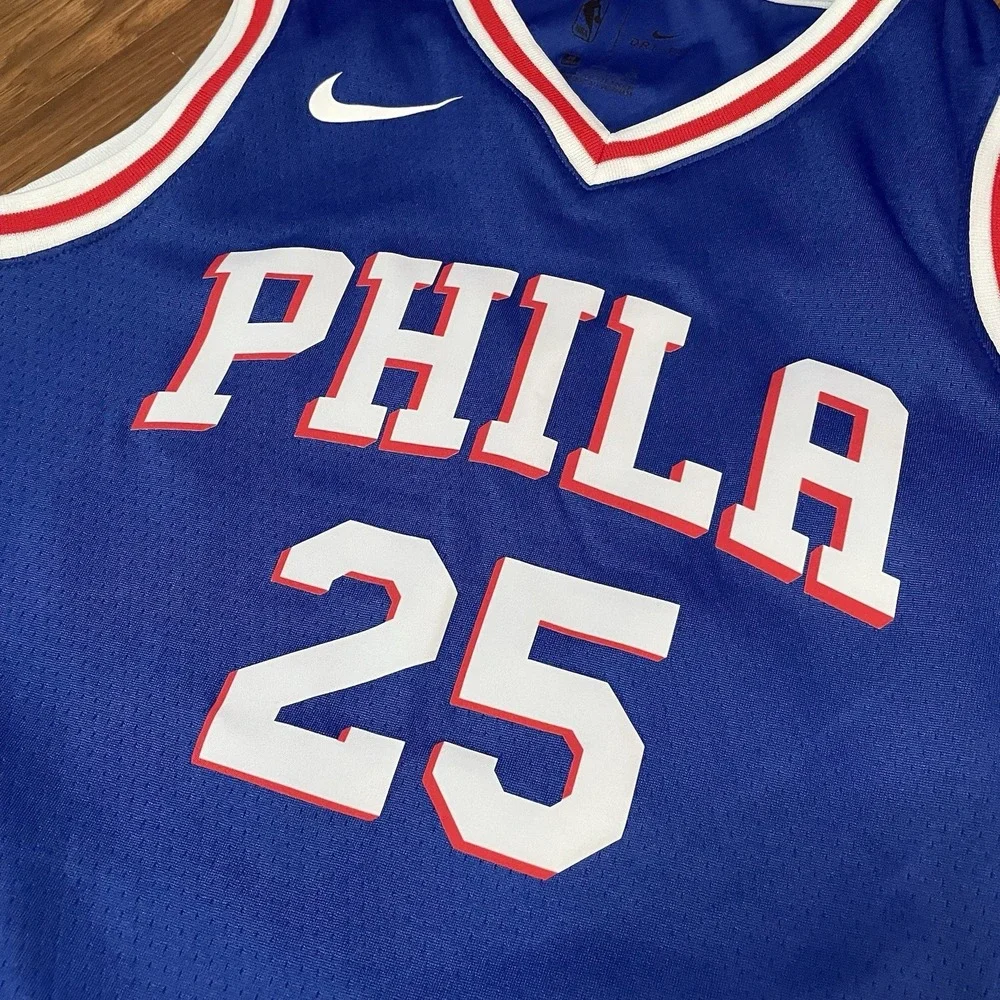 Nike Youth M NBA Philadelphia 76ers PHILA Ben Simmons #25 Swingman Jersey Blue